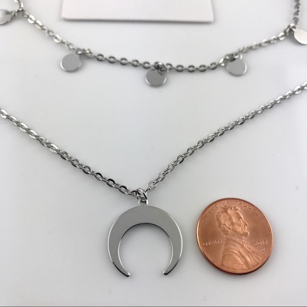 3 for $25⚡️sequins & horn crescent moon necklace - Picture 7 of 7